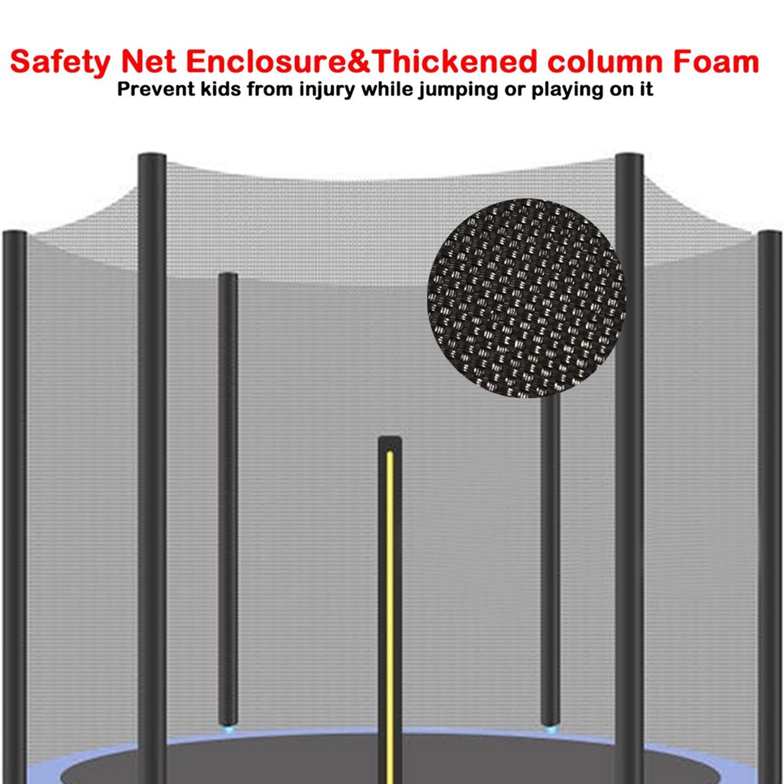 72 Kids Trampoline With Enclosure Net Jumping Mat And Spring
