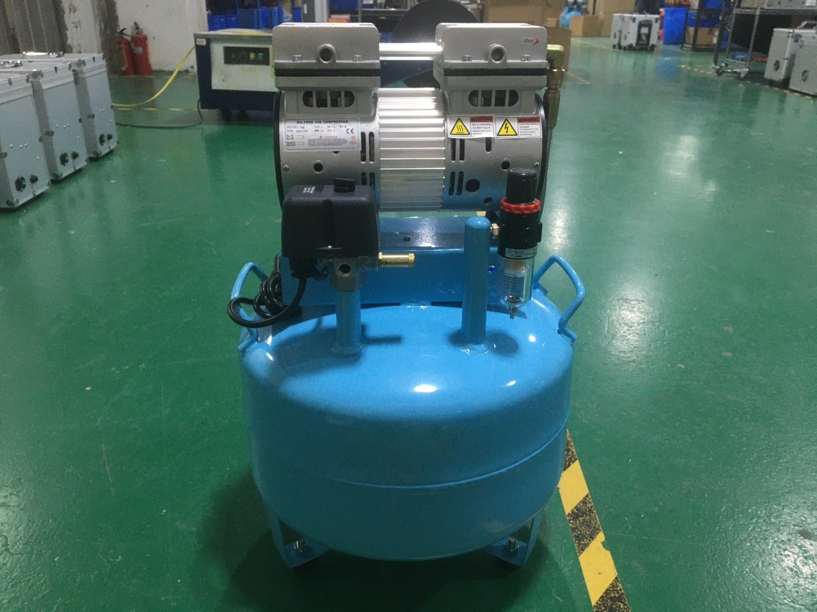Meubon Silent Medical Oil-Free Dental Air Compressor for 2 Dental chairs I Single Head Model MBD201