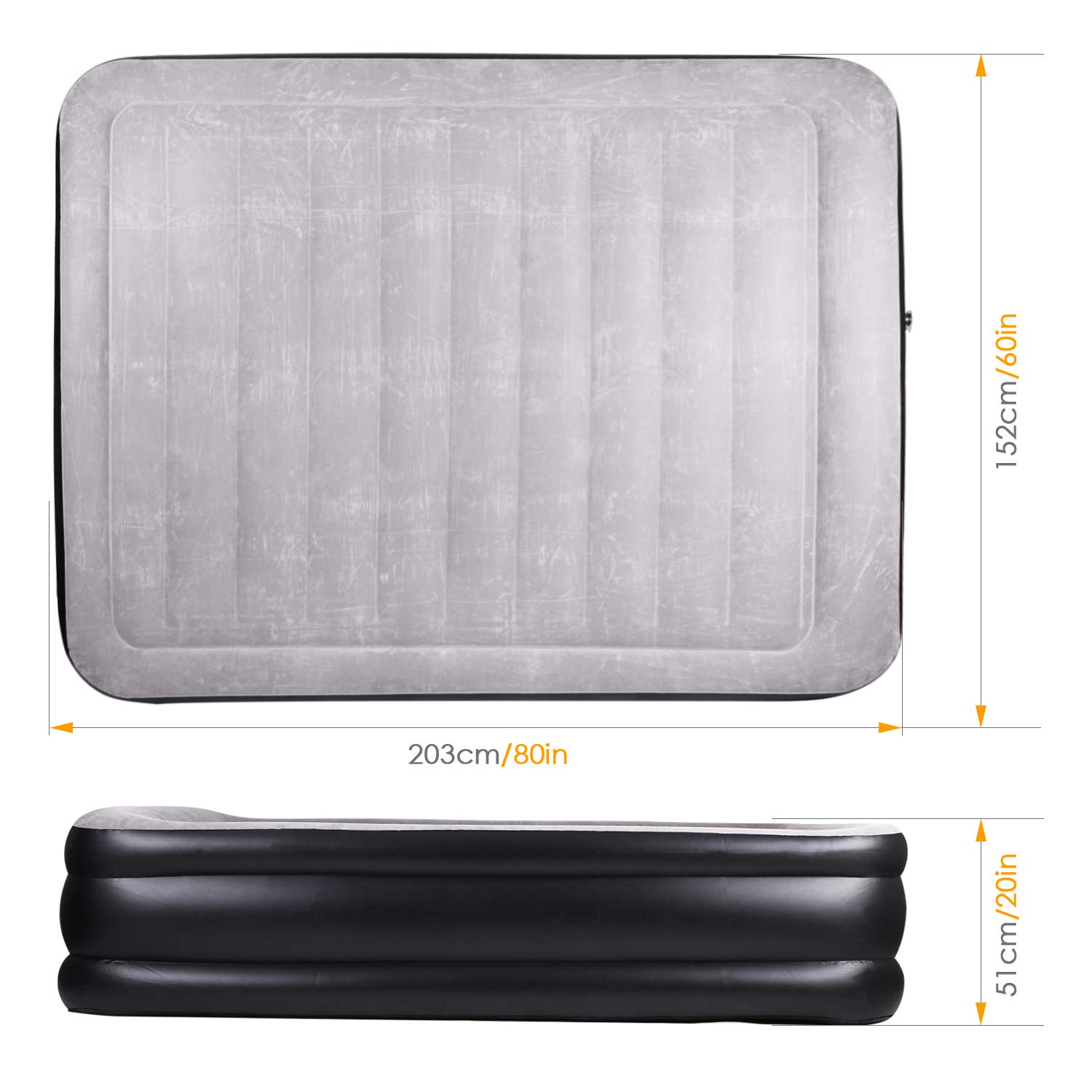 Air Mattress Queen Size Inflatable Bed with Built-in