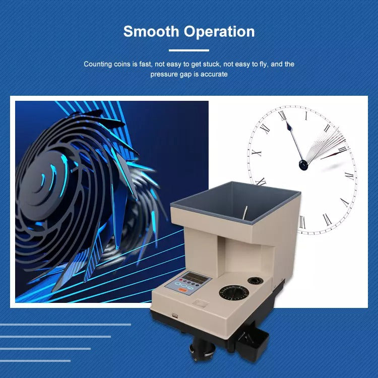 Automatic Coin Counter High Speed Sorting Machine Clear Led