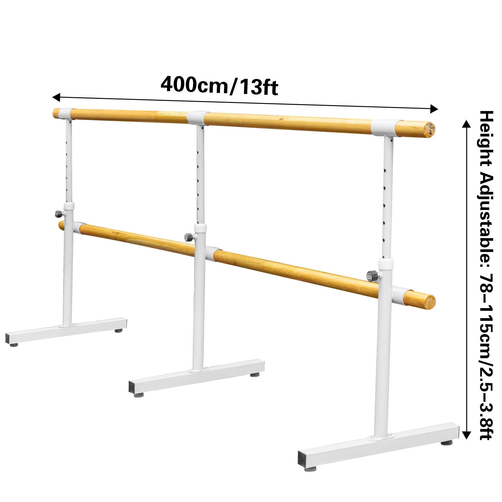 Ballet Barre 13FT Freestanding Bar Double Pine Dancing