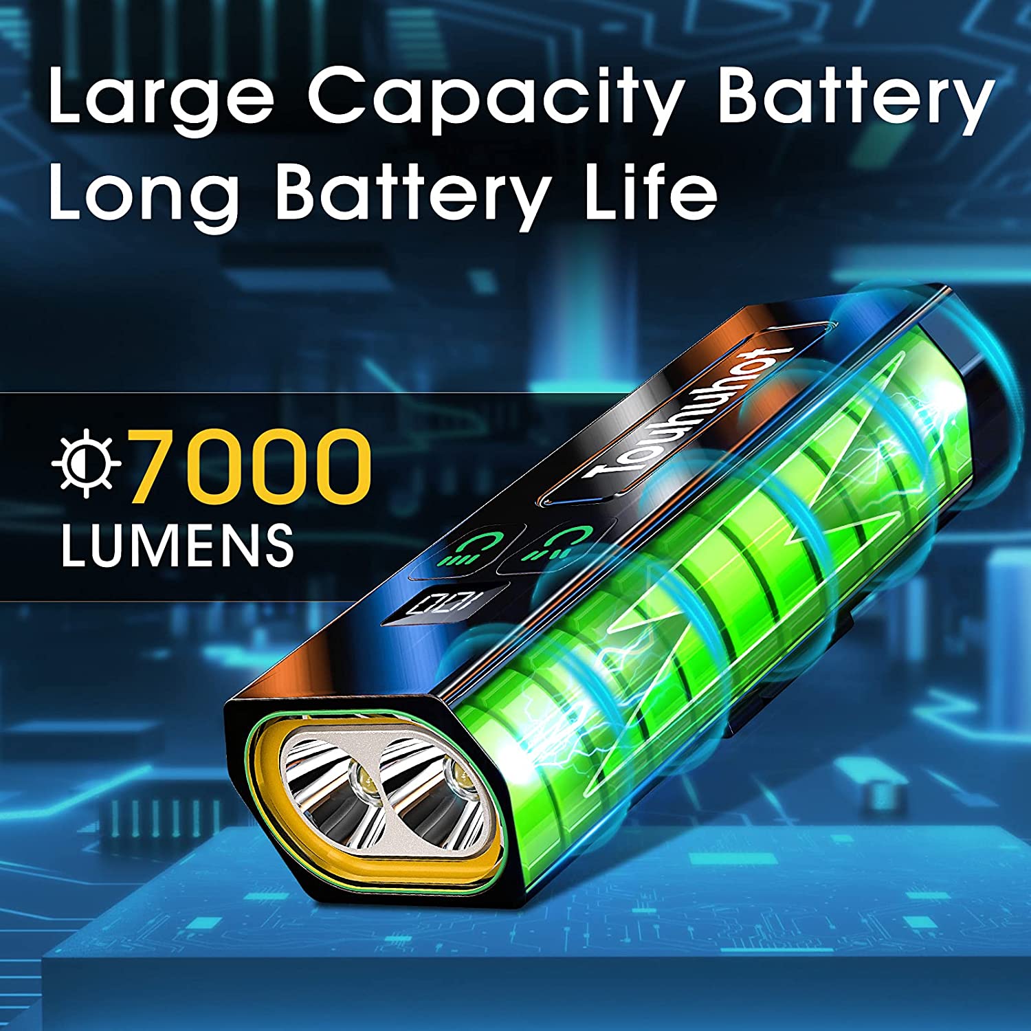 Bike Lights 6000/7000 Lumens Super Bright 3LED Front