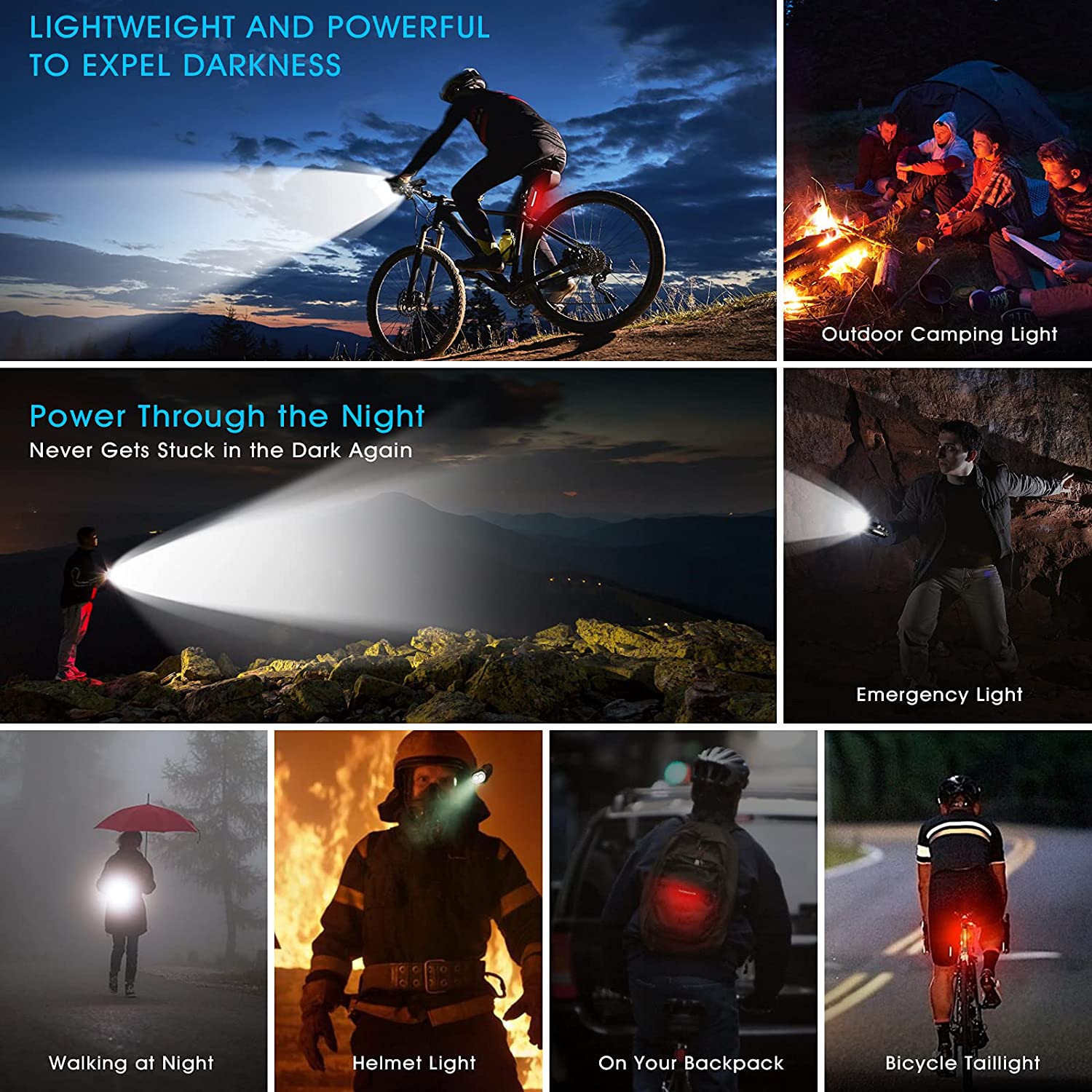 Bike Lights 6000/7000 Lumens Super Bright 3LED Front