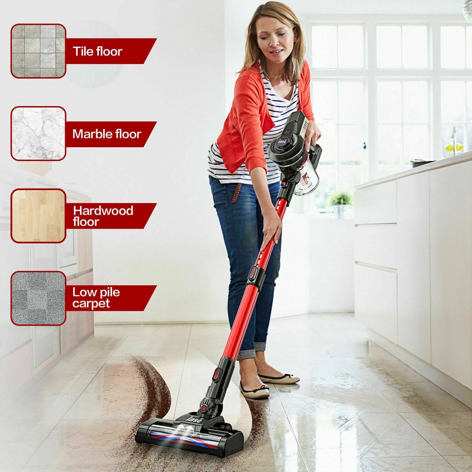 Cordless Vacuum 12Kpa 2 in 1 Stick Best Vacuum Cleaner -