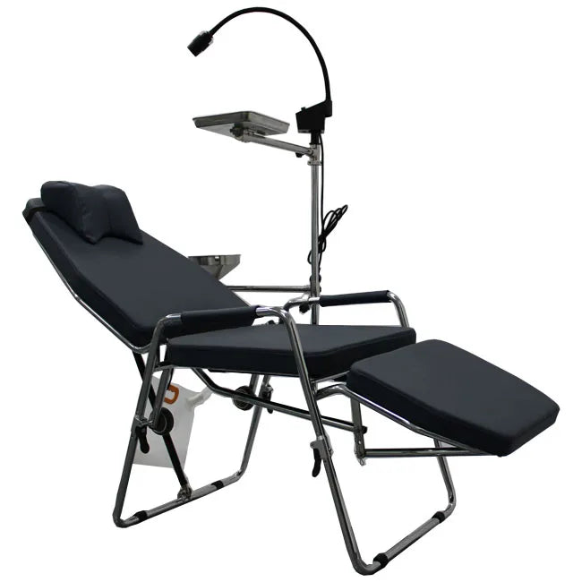 Foldable Portable Dental Unit: Patient Chair with Wheels for Mobility