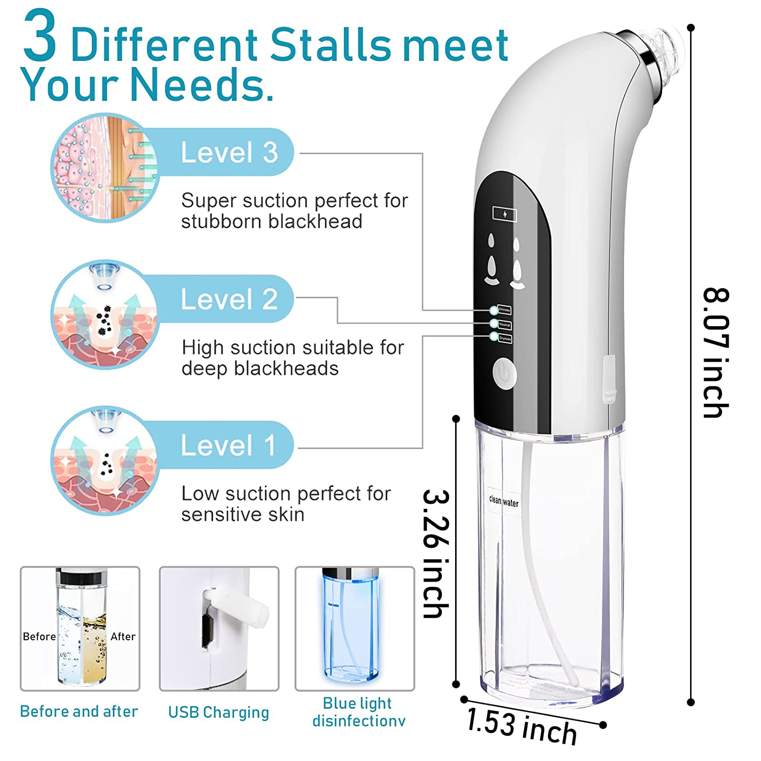 Electric Acne Tool Set USB Charging Blackhead Remover Pore