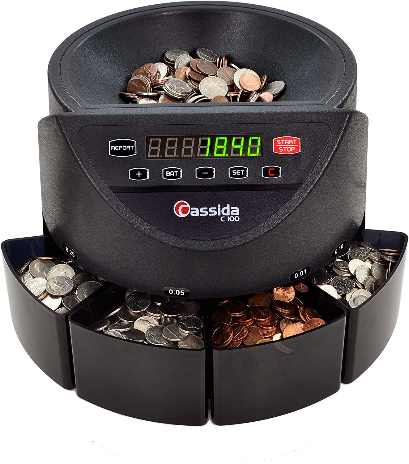 Electronic Coin Sorter/Counter Countable coins 1¢ 5¢ 10¢ 25¢