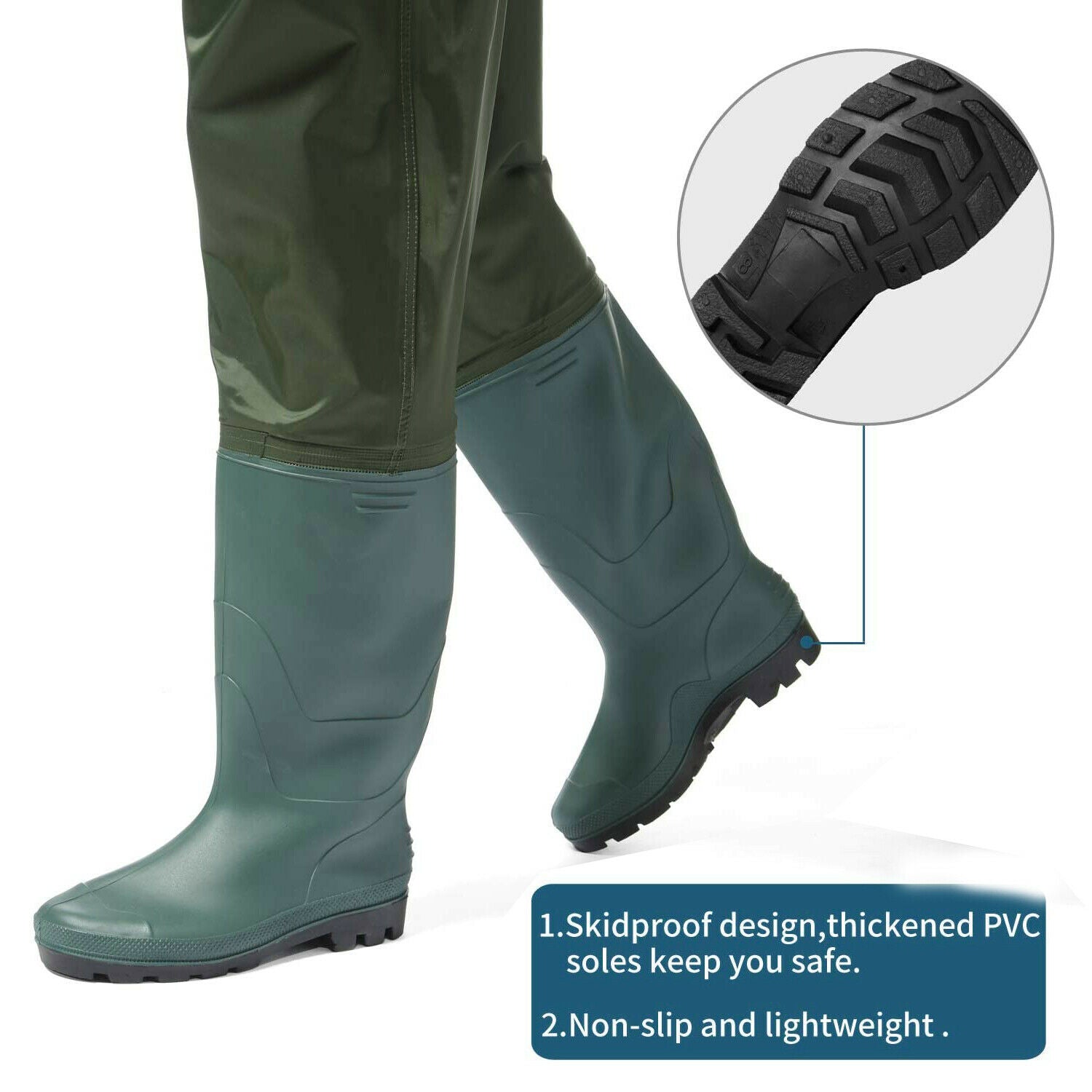 Fishing Wader Waterproof Chest Wader Bootfoot Nylon/PVC