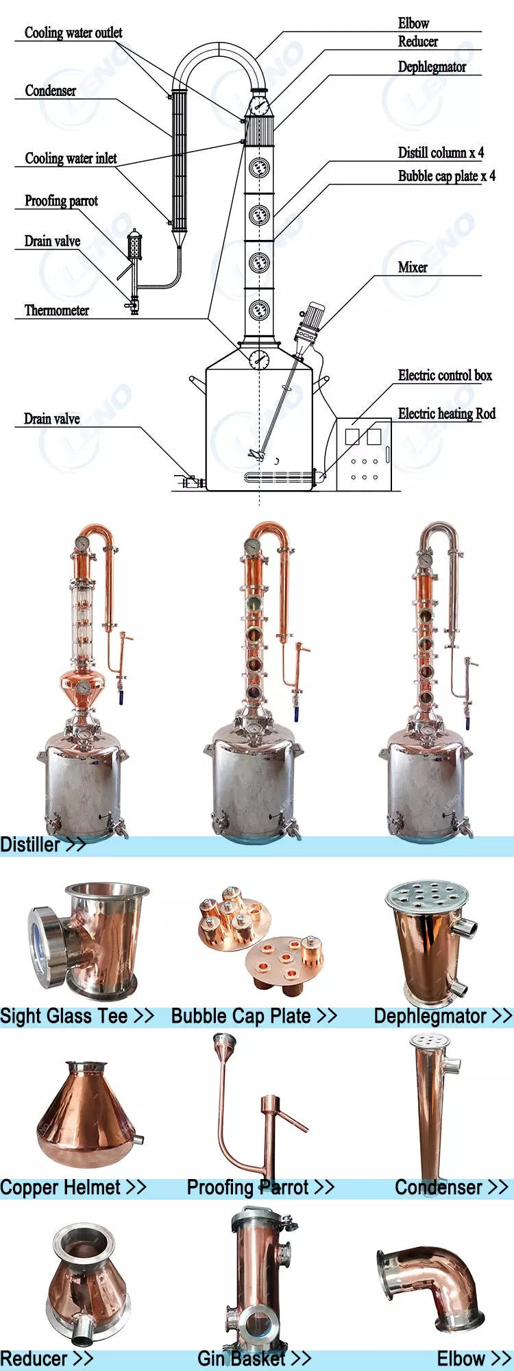 High Performance Stainless Steel Water Distiller For Ethanol