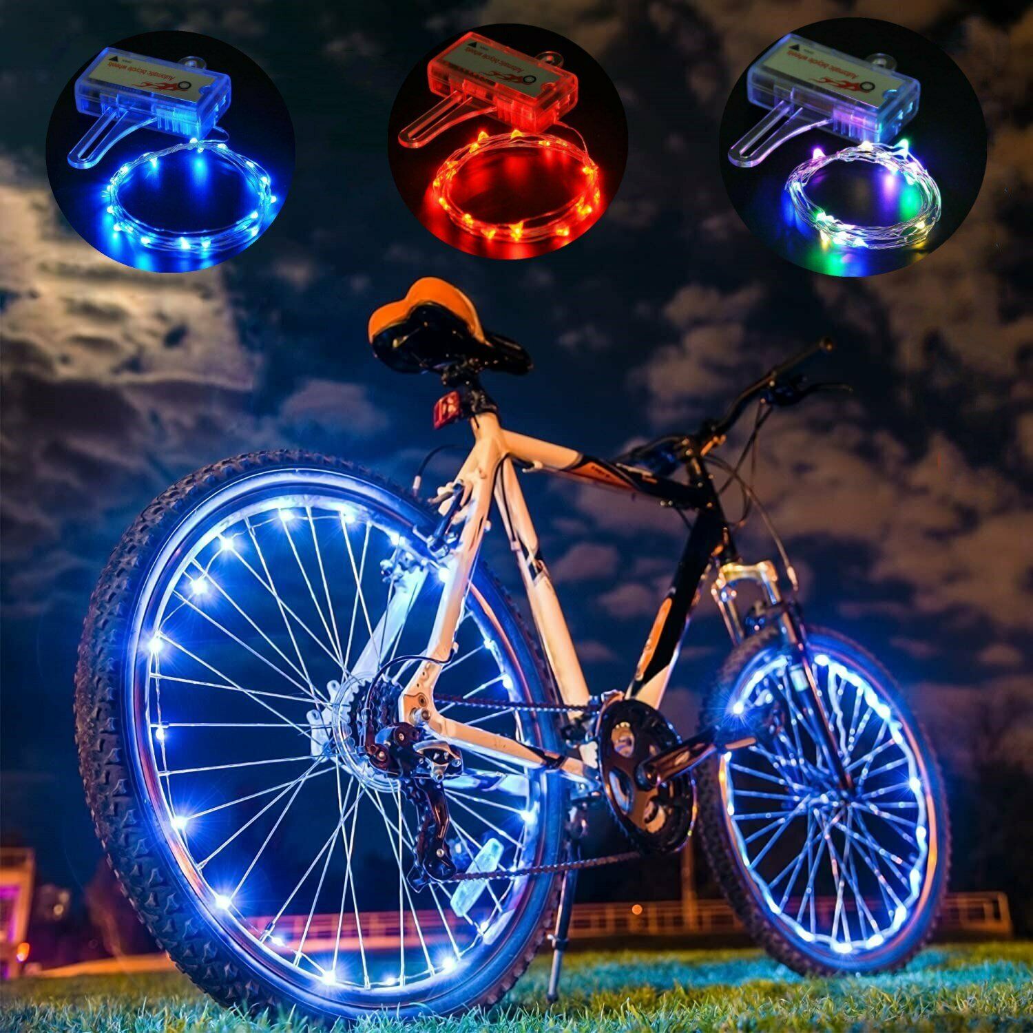 LED Bicycle Bike Cycling Rim String Lights Open & Close