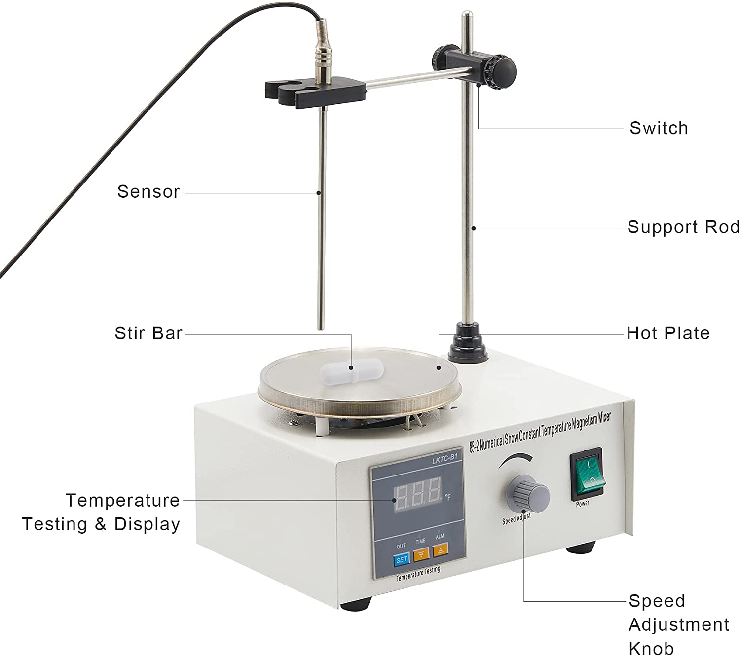 Magnet Stirrer with Digital Temperature Display & Speed