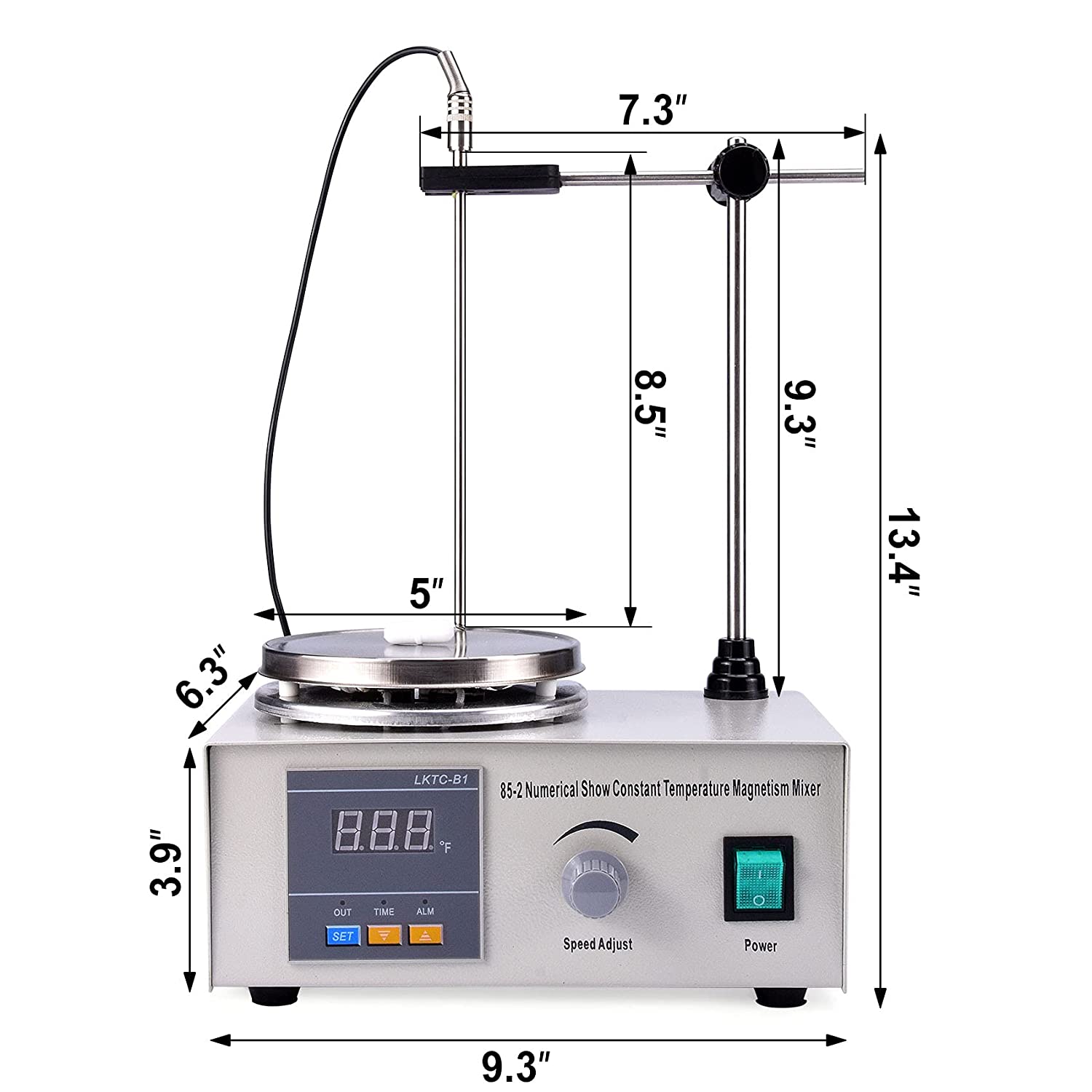 Magnetic Stirrer 2000ML Hotplate Mixer 2400 RPM Lab Heating