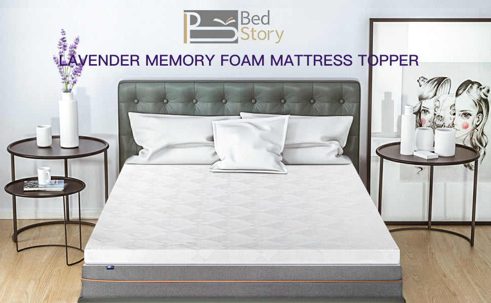 Mattress Topper Memory Foam Lavender CertiPUR-US Certified