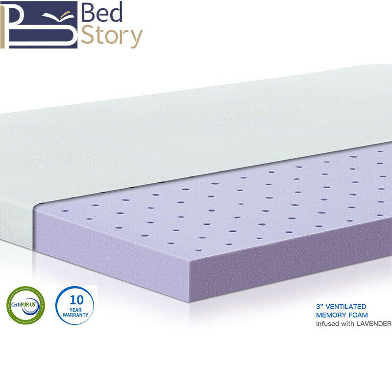 Mattress Topper Memory Foam Lavender CertiPUR-US Certified