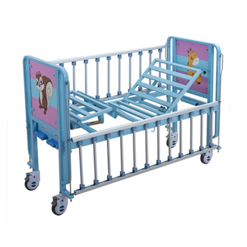 Movable pediatric hospital bed on wheels - Blue - pediatric