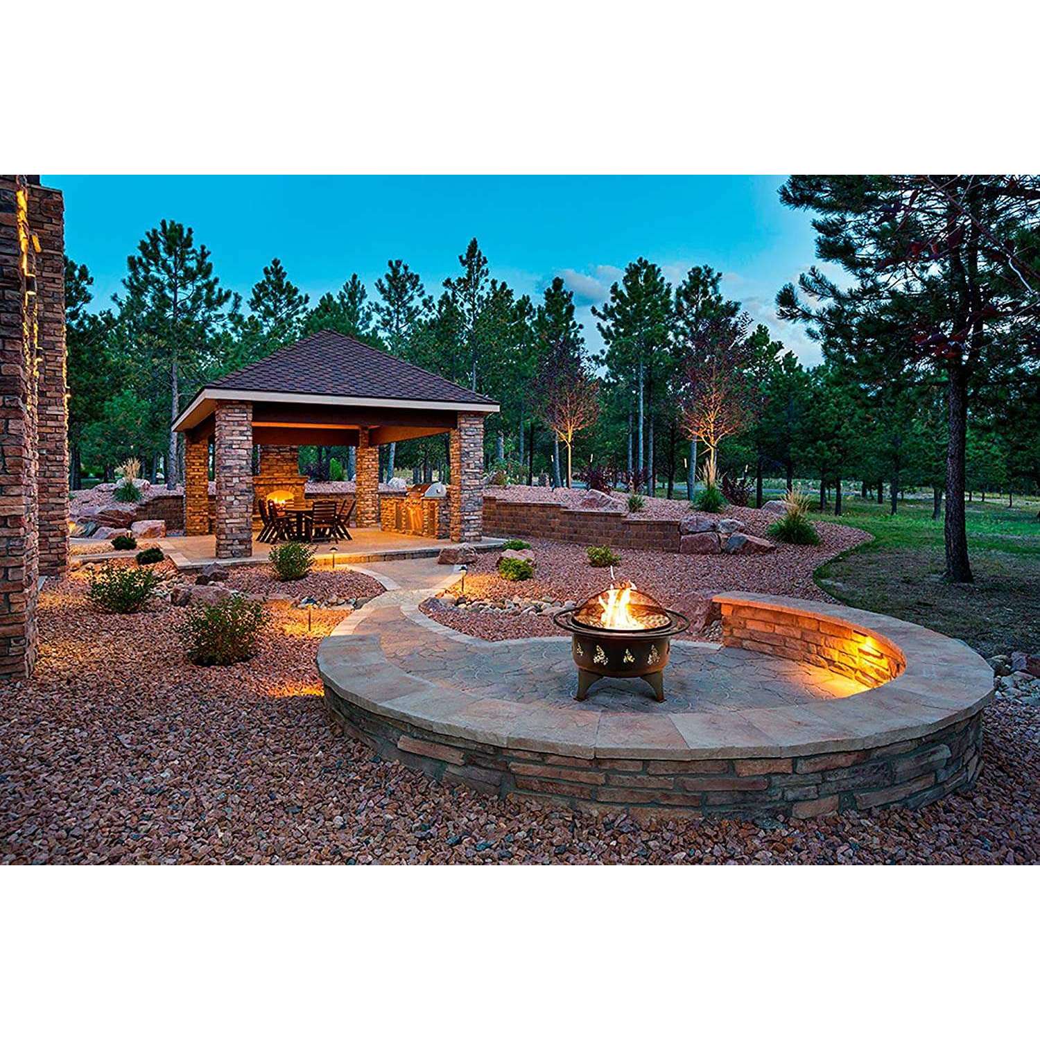 Outland Portable 24 Fire Pits Outdoor Wood Burning - Weather