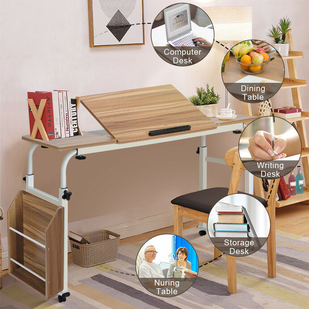 OverBed Hospital Computer Table Rolling Adjustable Laptop