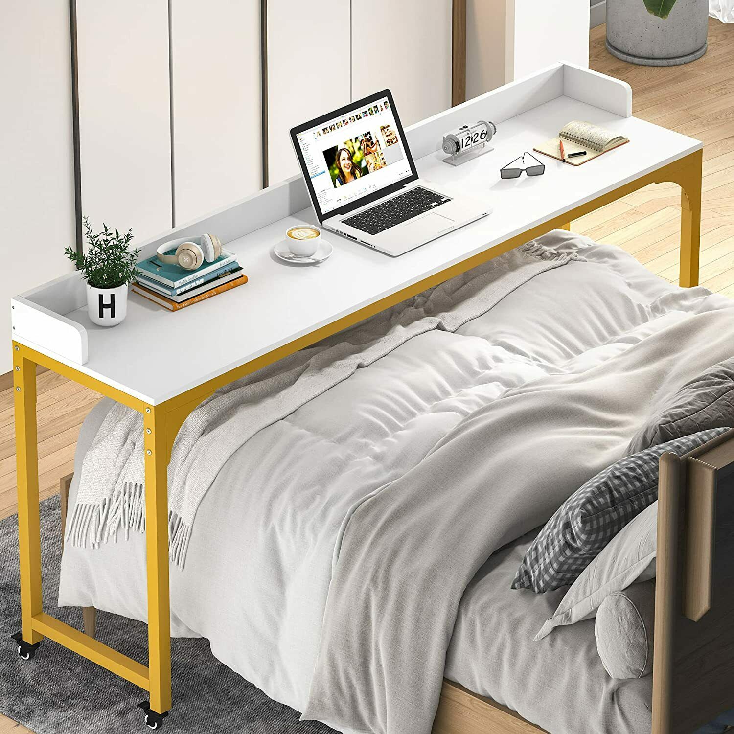 Overbed Table Heavy-Duty Rolling Bed Table Mobile Over