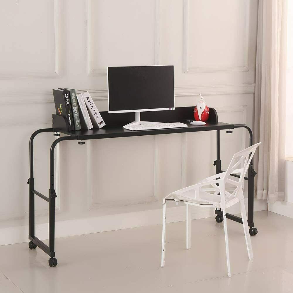 Overbed Table Height Adjustable Table Over the Bed wheels