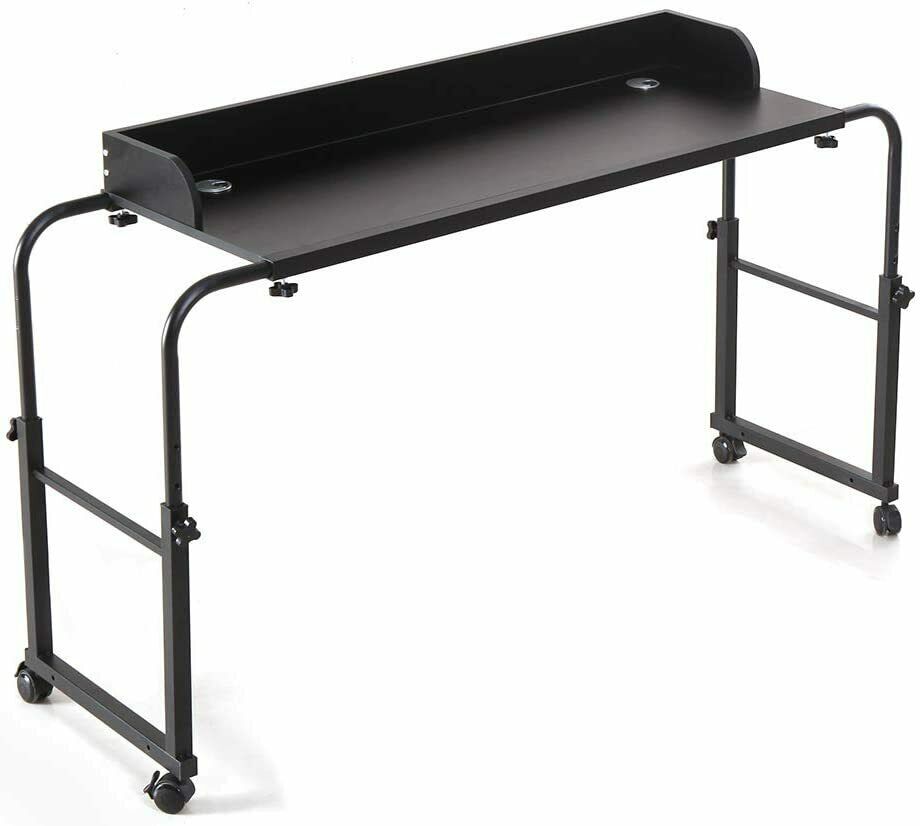 Overbed Table Height Adjustable Table Over the Bed wheels