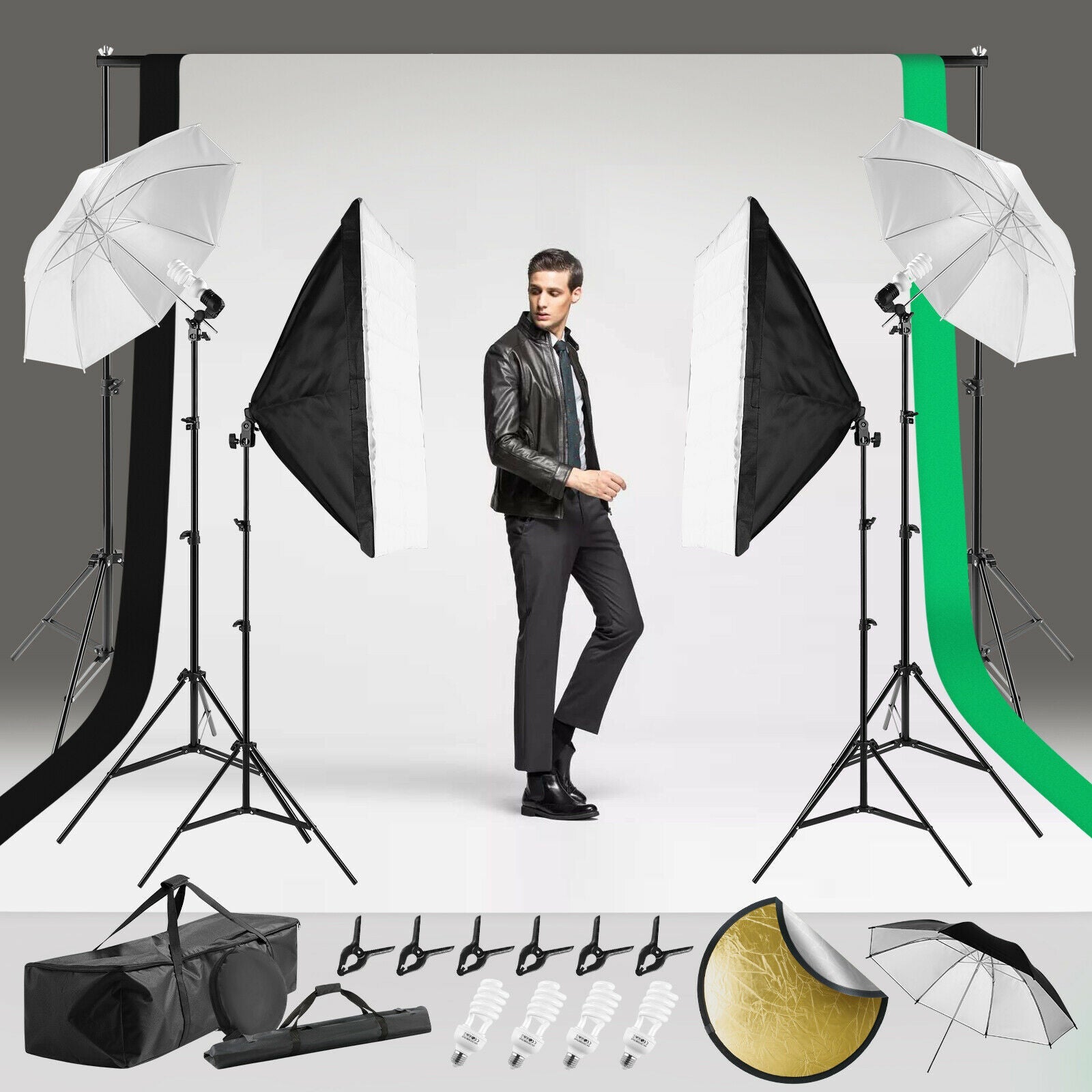 Photography Studio Lighting Kit Upgraded 100%Polyester