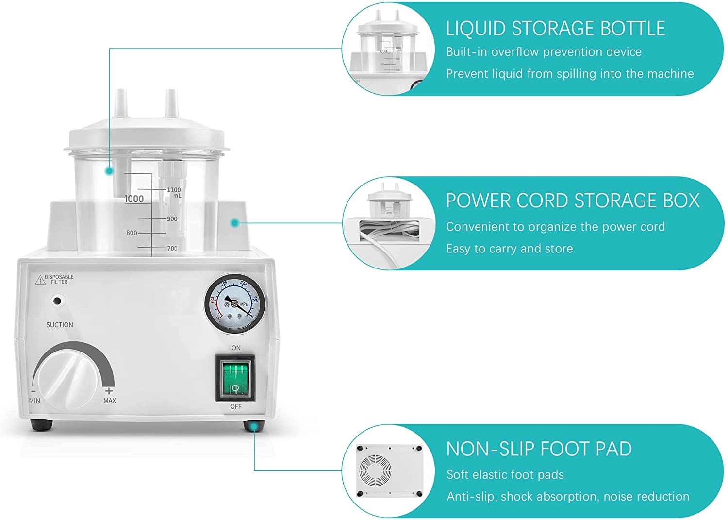 Portable Sꭒ𝚌tion Machine Oil-Free Sꭒ𝚌tion Help Device for