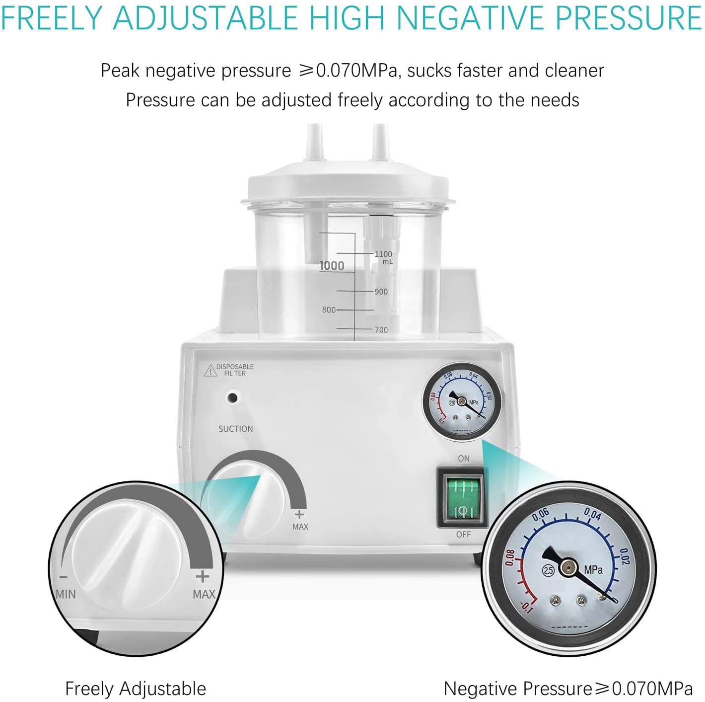 Portable Sꭒ𝚌tion Machine Oil-Free Sꭒ𝚌tion Help Device for