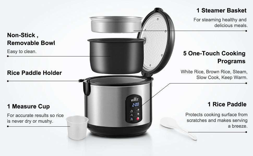 Rice Cooker 12 Cup Cooked/ 6 Cup Uncooked Preset Digital
