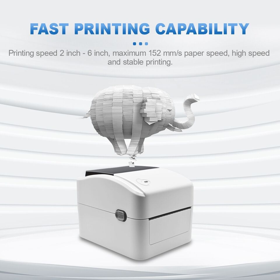 Shipping Label Printer: USB Direct Thermal Barcode Printer with 4x6 Inch Labels - Includes 6 Rolls