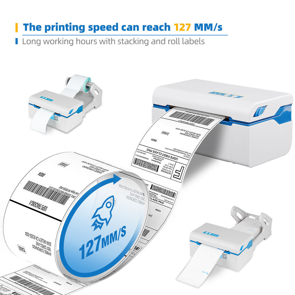 Efficient Shipping Label Printer I Direct Thermal Barcode Printer with 500 Labels Included
