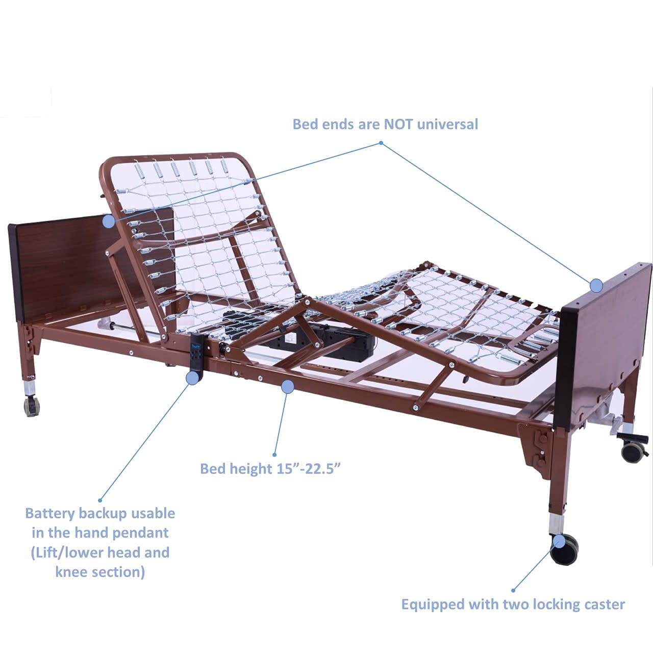 Semi-Electric Hospital Bed for Home Use Homecare Bed