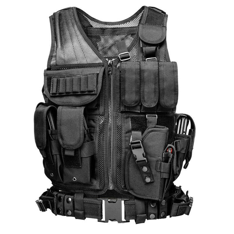 Tactical Vest MOLLE Assault Plate Carrier Combat Play Vest -