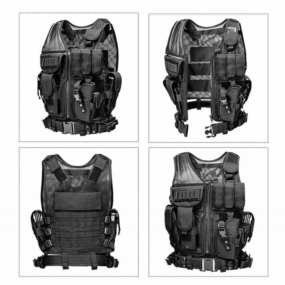Tactical Vest MOLLE Assault Plate Carrier Combat Play Vest -