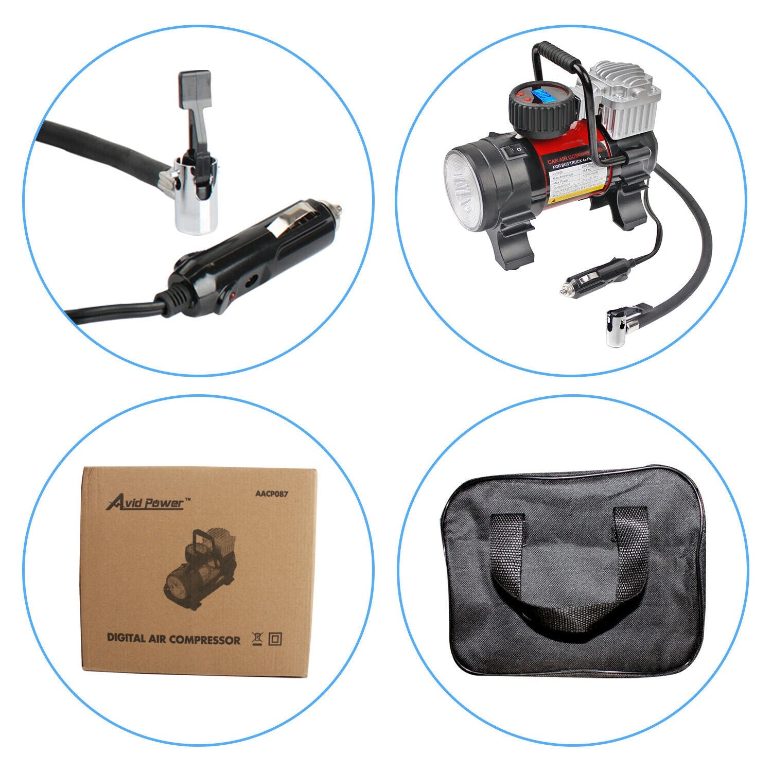 Tire Inflator Heavy Duty 12V Portable Air Compressor For Car