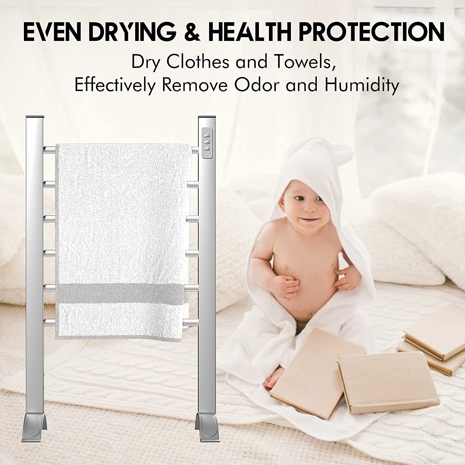 Towel Warmer 2-in-1 with Built-in Timer Heated Towel Rack