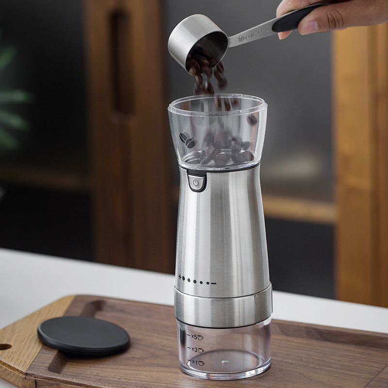 USB Rechargeable Coffee Mill Electric Coffee Mill - Silver /
