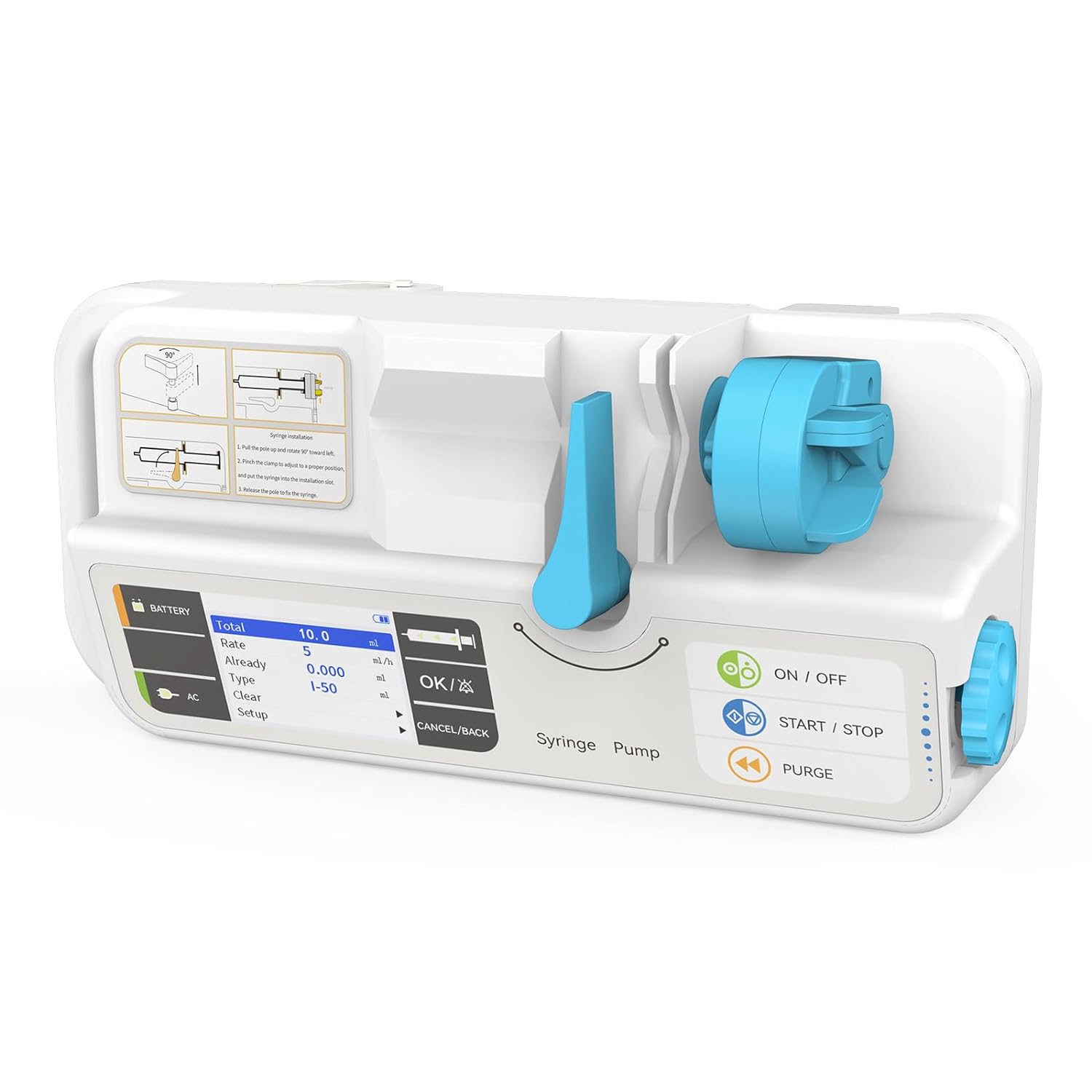 Veterinary Syringe Pump Rechargeable Pump Machine with KVO