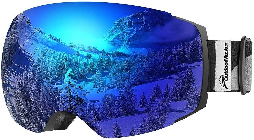 Premium Ski Goggles PRO - Frameless, Interchangeable Lens 100% UV400 Protection Snow Goggles for Men & Women