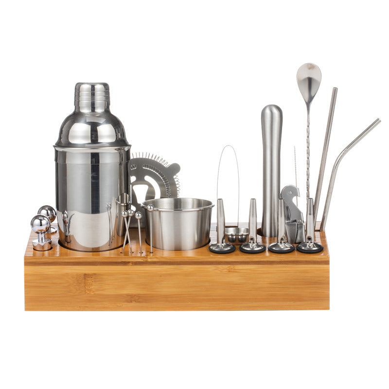 Cocktail Shaker Set 22-piece Household Simple Cocktail Shaker Set Mixer Bar Strainer Stand