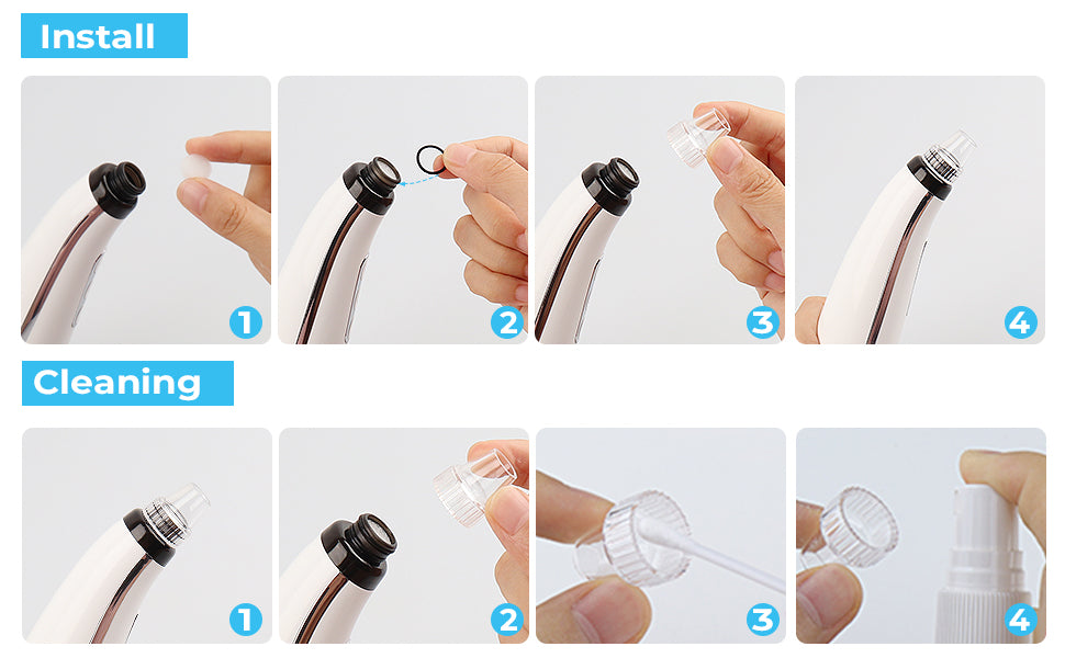 Blackhead Remover Pore Vacuum Upgraded Facial Cleaner Electric Acne Comedone Whitehead Extractor Tool-5 Suction Power 5 Probes Kit