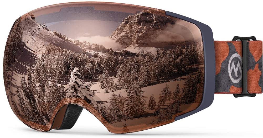 Premium Ski Goggles PRO - Frameless, Interchangeable Lens 100% UV400 Protection Snow Goggles for Men & Women