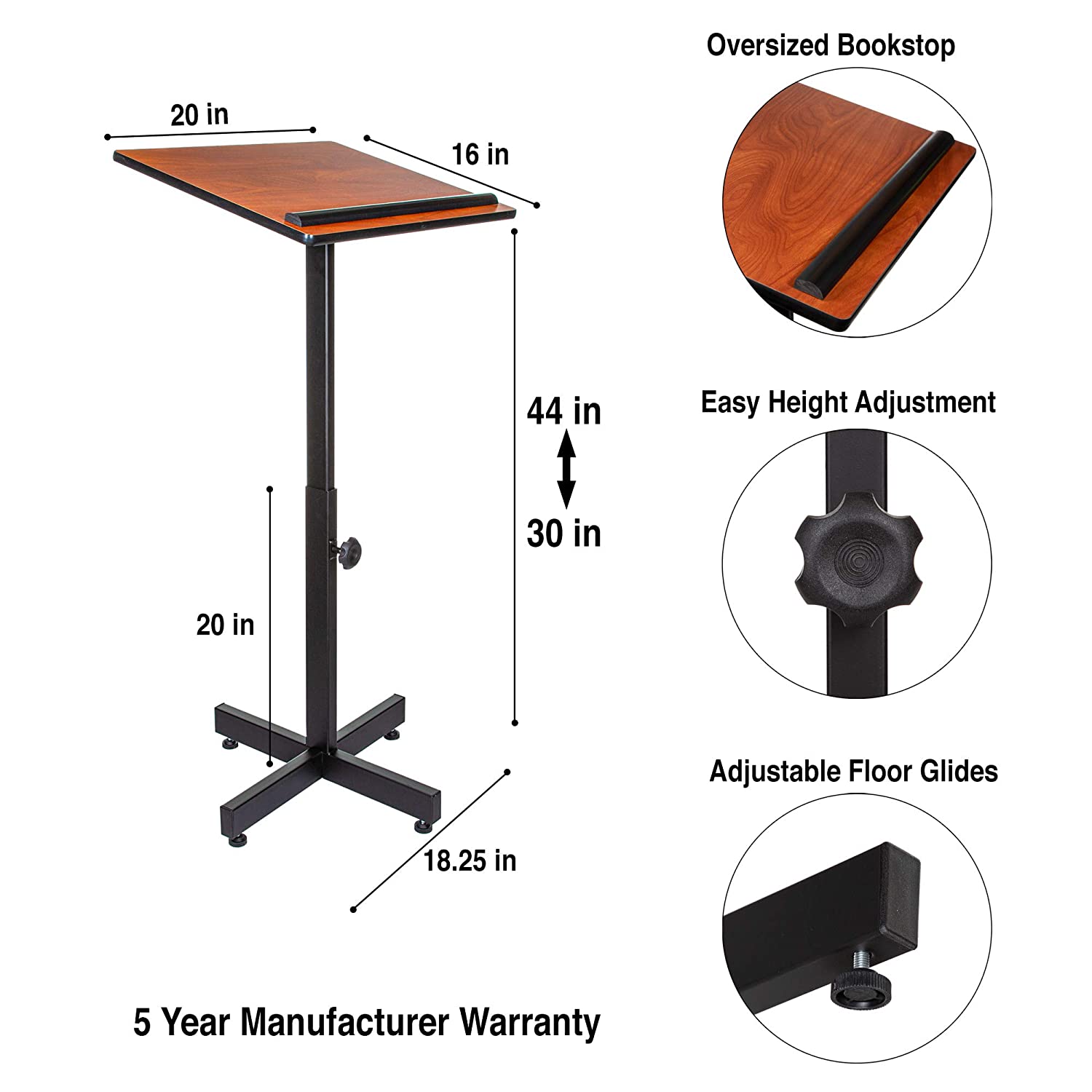 Lectern Stand Height Adjustable Portable Lectern