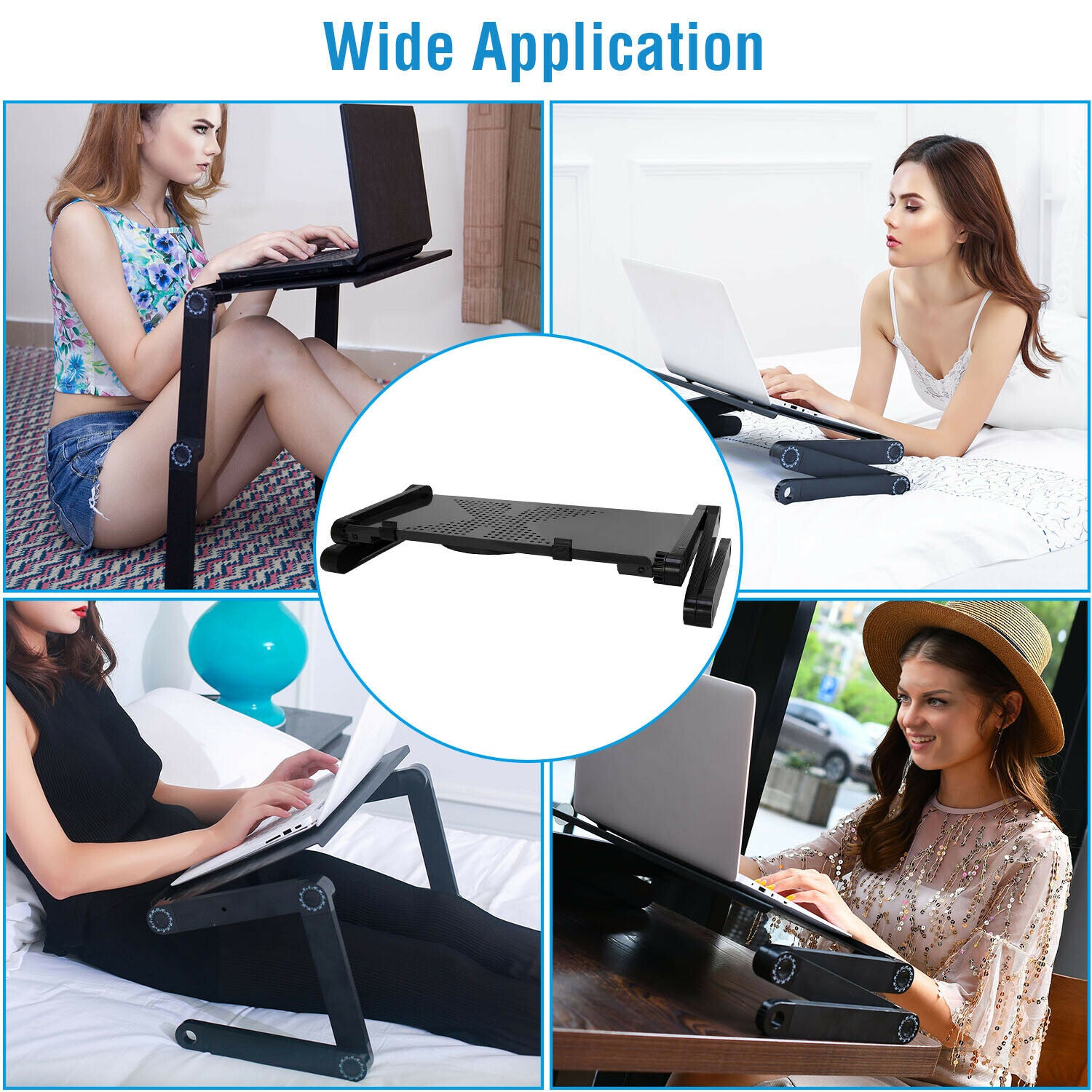 Laptop Desk Foldable Bed Table Folding Breakfast Tray Portable Lap Standing Desk