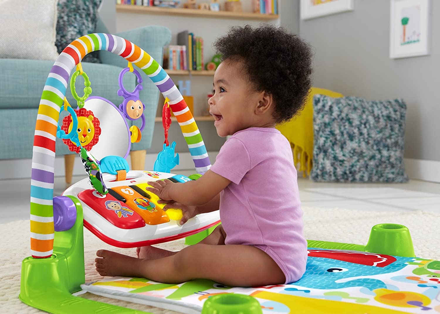 Fisher-Price Deluxe Kick 'n Play Piano Gym, Green, Gender Neutral