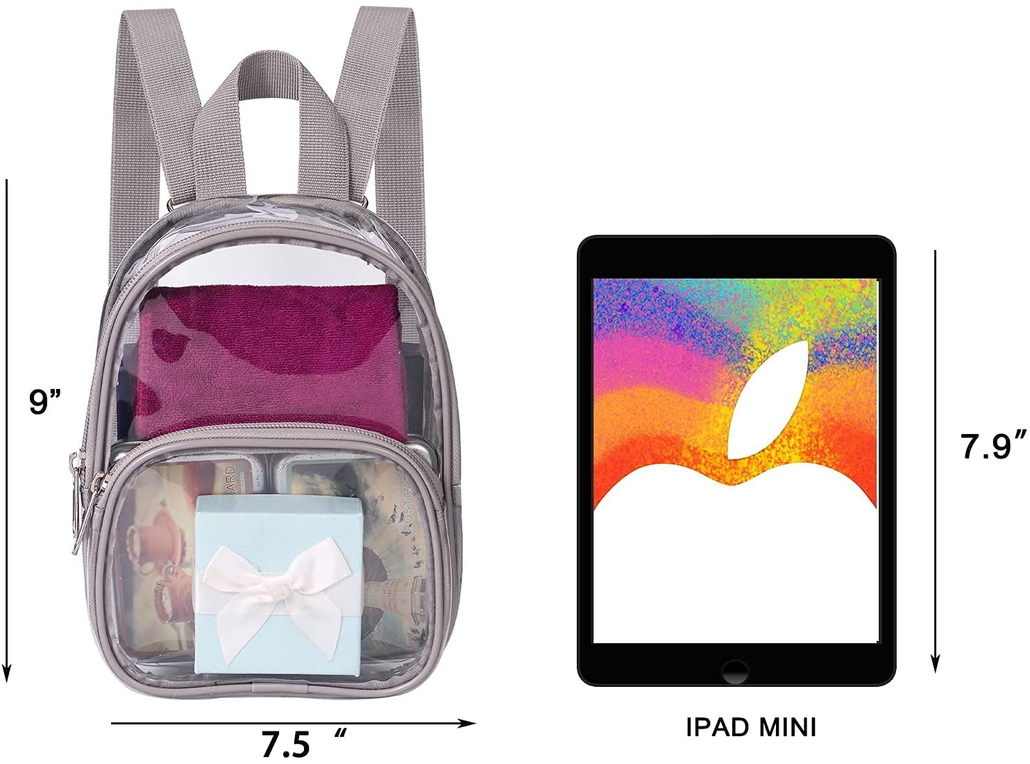 Clear Mini Backpack Stadium Approved, Water proof Transparent Backpack