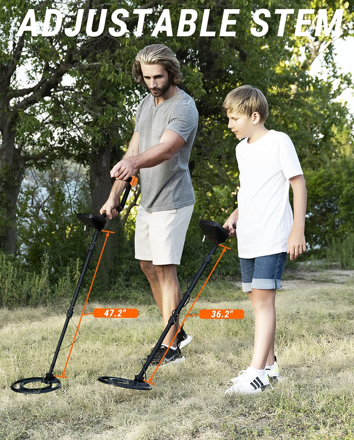 Metal Detector for Adults, Professional Waterproof Adjustable High Accuracy Metal Detector, 10 inches Detection Depth