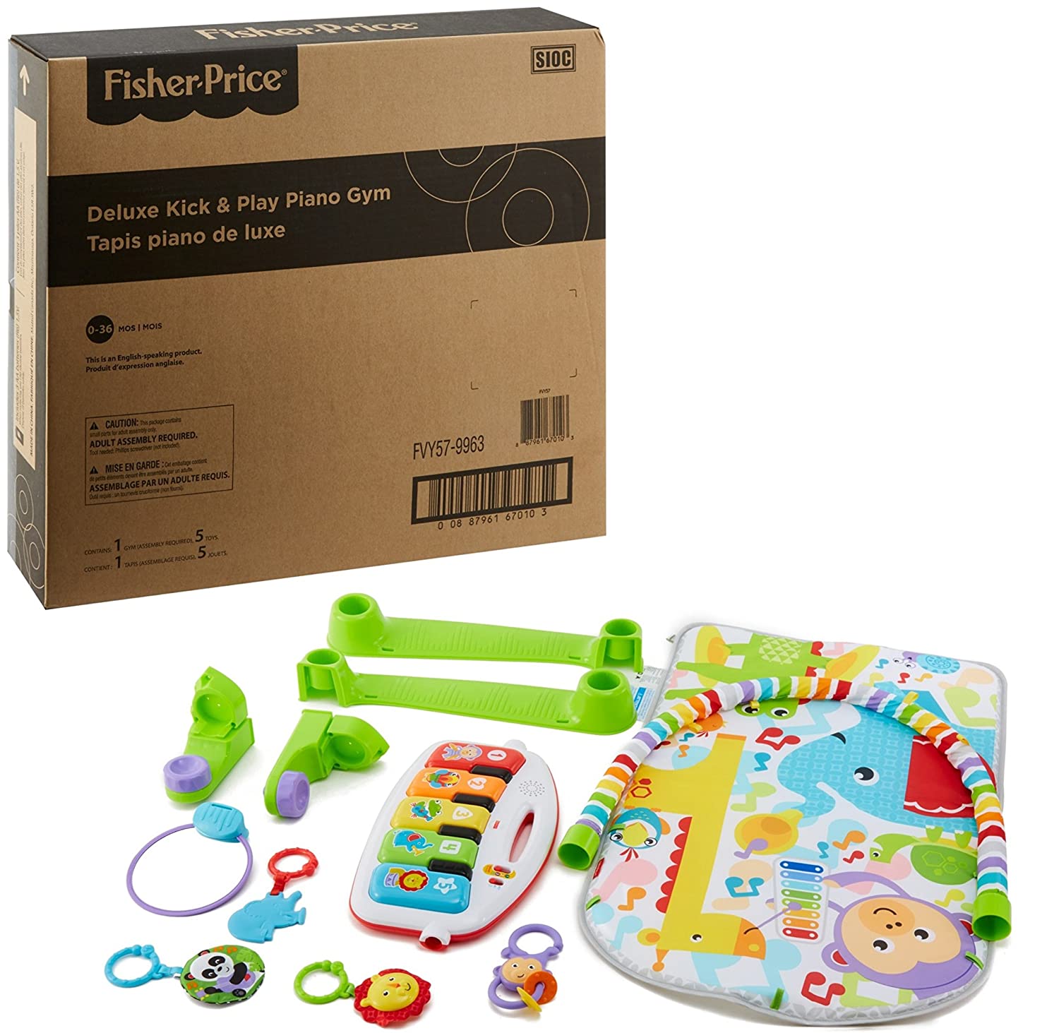 Fisher-Price Deluxe Kick 'n Play Piano Gym, Green, Gender Neutral