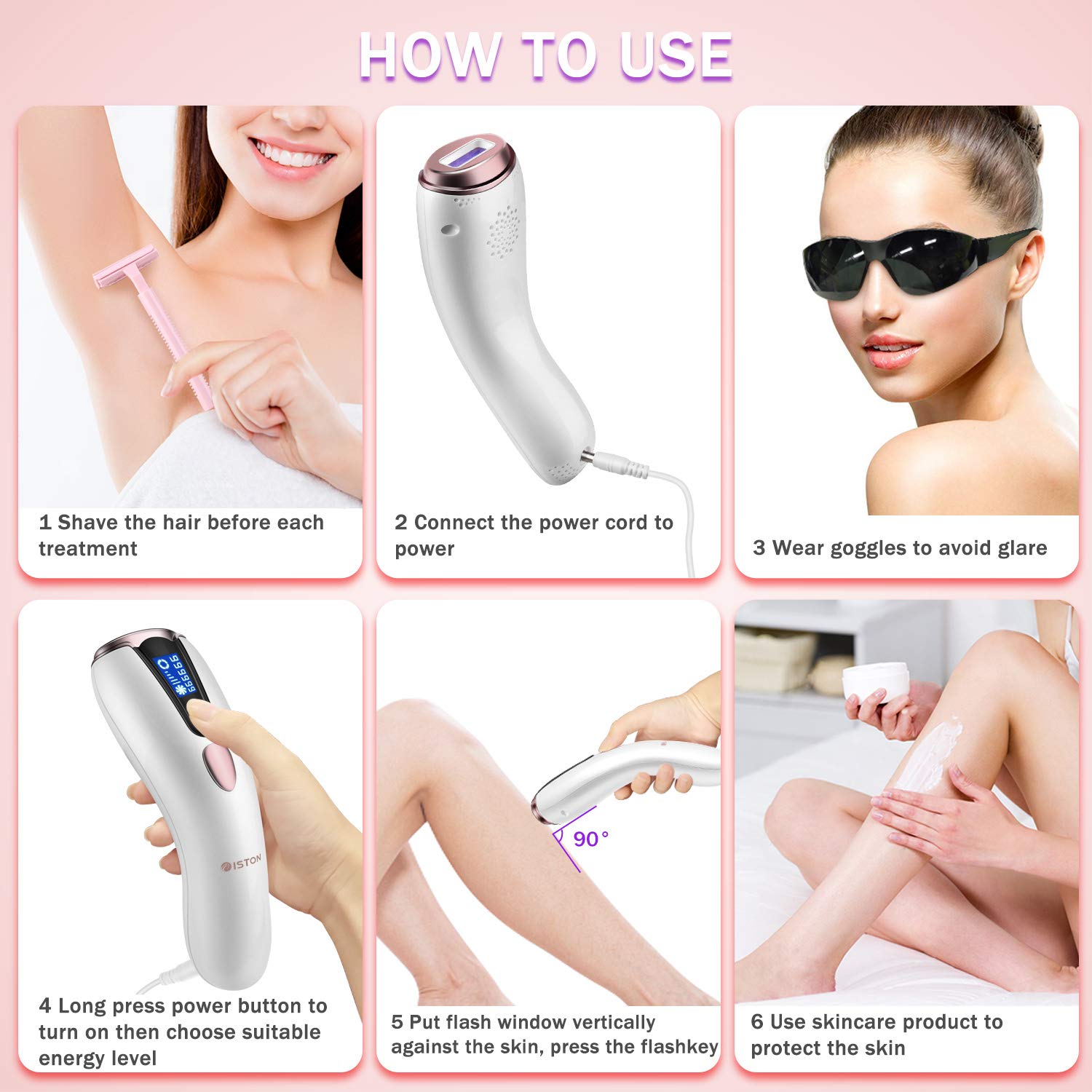 At-Home Hair Removal for Women & Men, Upgraded to 999,999 Flashes Laser Hair Removal, Permanent Painless Hair Removal Device for Facial Whole Body