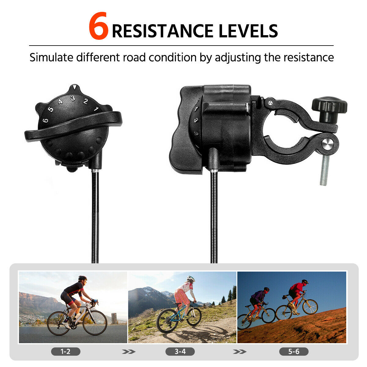 Bike Trainer Stand Magnetic Bike Trainer w/6 speed Level for Indoor stationary Exercise, Black
