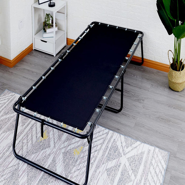 Rollaway Guest Bed Cot Fold Out Bed Portable Folding Bed Frame with Thick Memory Foam Mattress